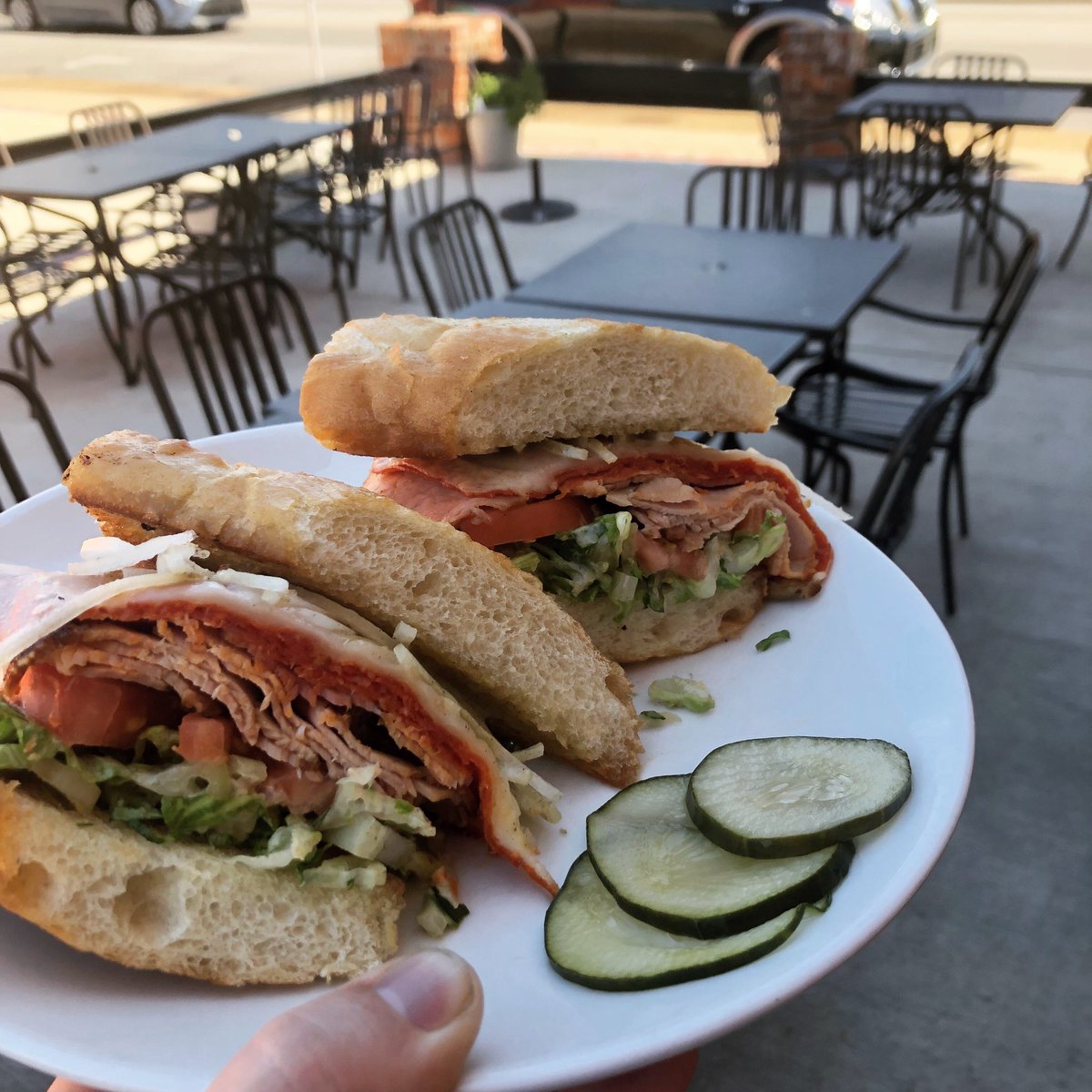 2sonskitchen's tweet photo. Italian Sub, anyone? 🥖 Pepperoni, ham, swiss, lettuce, and tomato stacked between a soft baguette. https://t.co/0WfncTRMoL
