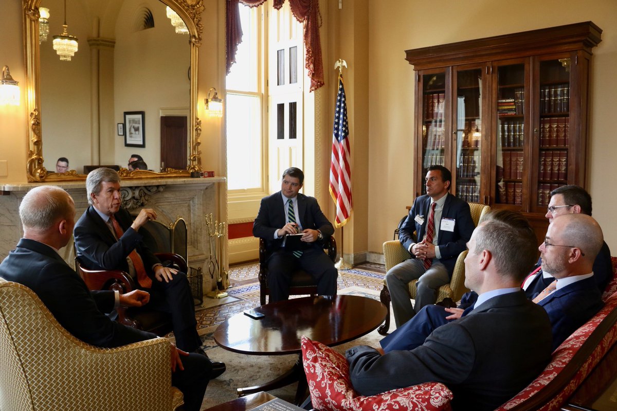 theNRC's tweet photo. Very productive meeting with #Senator @RoyBlunt (MO) for #RailDay2019. The #NRC is privileged to work with our entire #rail industry for #InfrastructureWeek - this and the other 51 a year! @RailWorks @UnionPacific @BNSFRailway @AAR @ASLRRA #NRCmeansSafety https://t.co/yhtK12XbQi