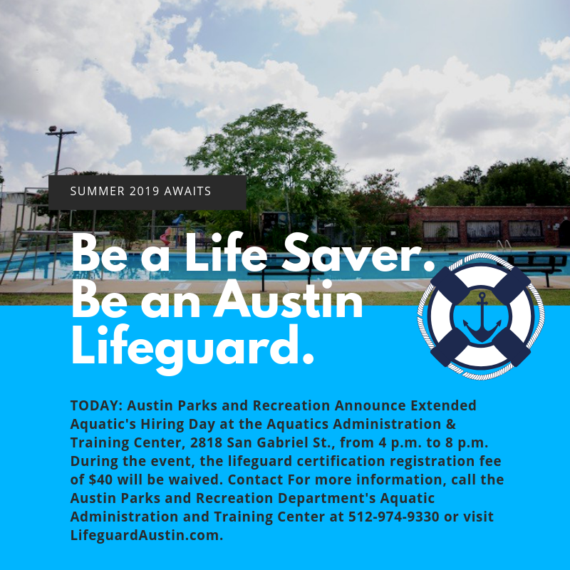 MassingWorks's tweet photo. Heads-up for #AustinSummer #JobSeekers: #nowhiring
#TuesdayMotivation: Austin Parks and Recreation Department Announce Extended Aquatic's #HiringDay 2day 4pm- 8pm. 512-974-9330 / https://t.co/I9eDBdpSZb.#AustinJobs #ATXJobs #Lifeguards #AustinPools #LifeguardTraining #ATX #Austin https://t.co/SLDRIrgbw4