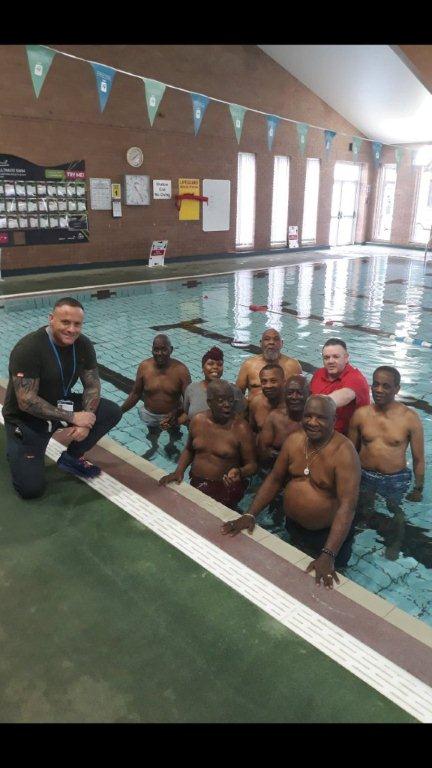 LBEAssociation's tweet image. Our men's group doing their regular #swimming for leisure, pleasure &amp;amp; for exercise.  Some were a little apprehensive at first but now they absolutely love it😊
