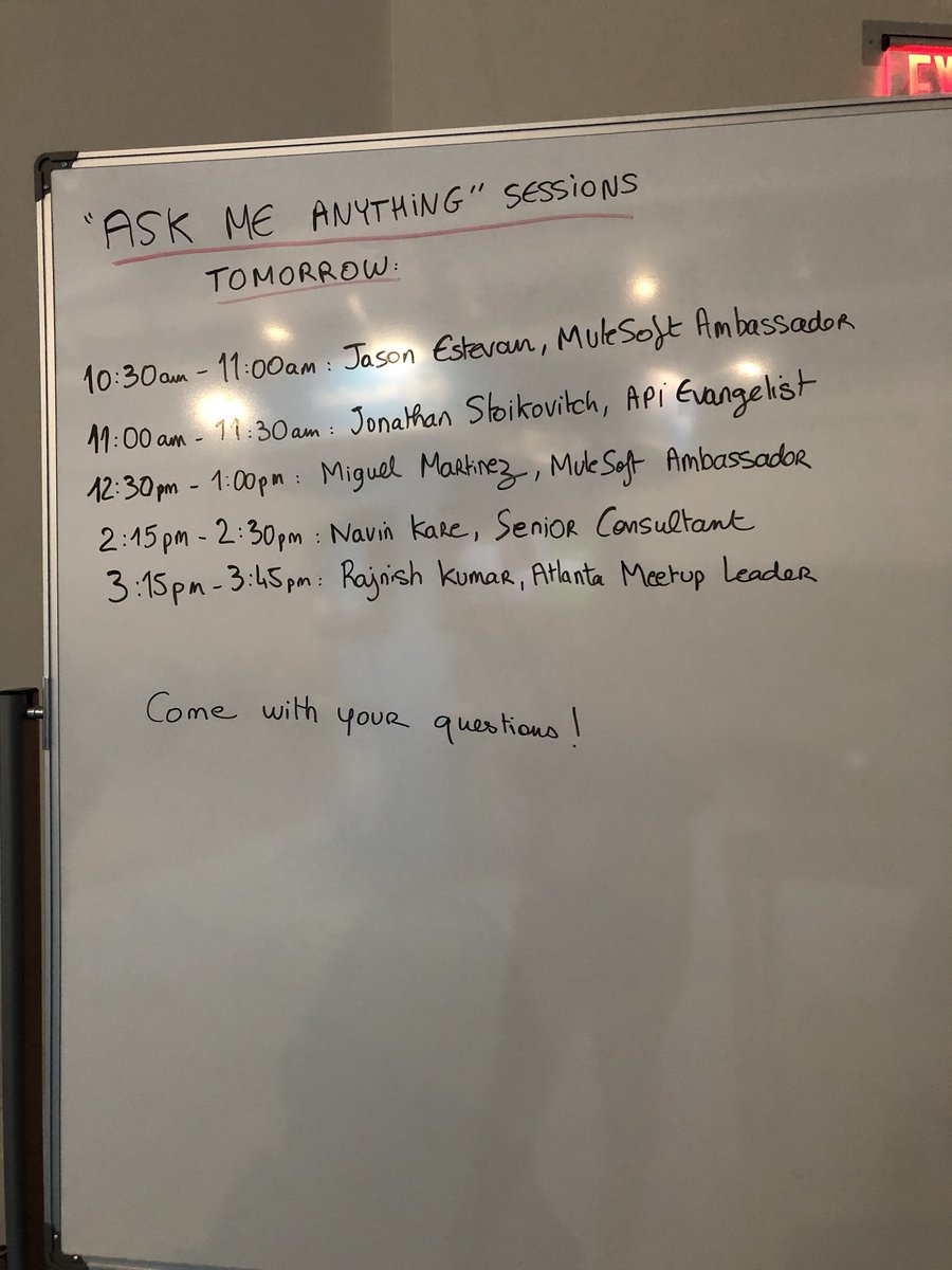 MuleDev's tweet photo. If you’re at #connect19 in Atlanta tomorrow, don’t miss our AMA sessions with MuleSoft Ambassadors and community leaders! https://t.co/Aa50zLMvRf