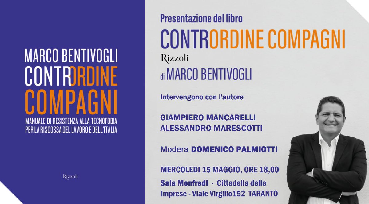 Un appuntamento da non perdere per chi vuole capire dove ci porta l'innovazione tecnologica e come governarla.
Domani 15 maggio alle 18.00 alla Cittadella delle Imprese.
