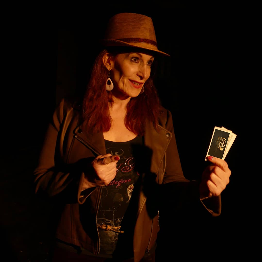 ridethemusical's tweet photo. Meet the ticket scalper. #Hamilton sold out? For the right price, she can get you in. Dream of seeing #Aladdin? She can grant your wish. Maybe she'll hook you up with tickets to the hottest new show in town, #RIDEthemusical! Opens May 31 @overtimetheater! #satx #thingstodosatx https://t.co/EWYU2G0duS