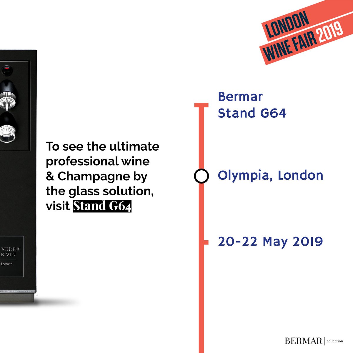 Come and see us next week @london_wine_fair on stand G64 to discuss all things ‘wine &amp; Champagne preservation’. If you want to book a meeting with one of the members of our team, please email sales@bermar.co.uk #LWF19 #TuesdayThoughts
