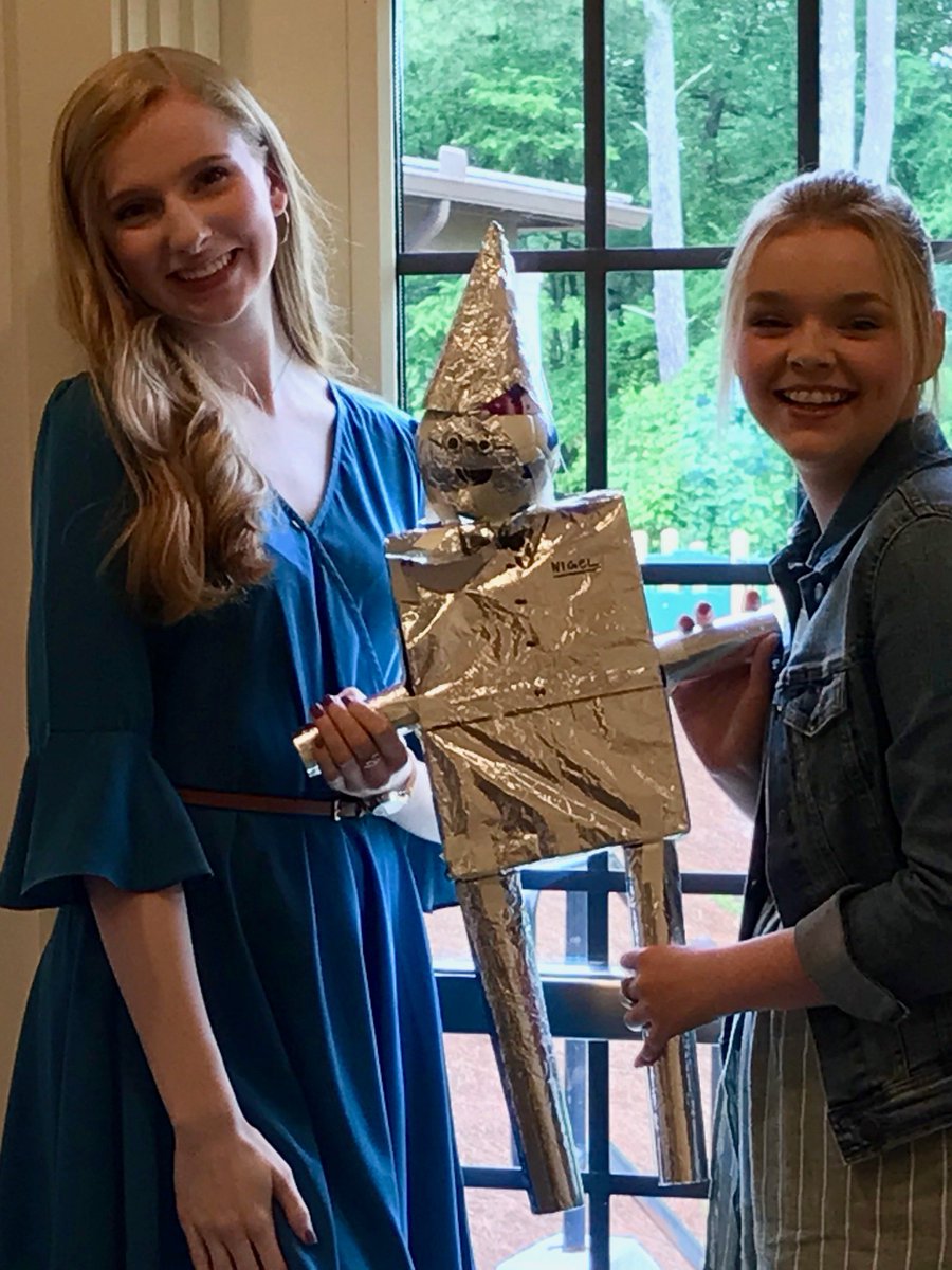Cornerstonepre1's tweet photo. Geometry students made versions of the Tin Man out of cardboard to learn about surface area. They measured all of the body parts and calculated the surface area and volume to determine the amount of tin foil they needed to dress their creation 🤔 #mycpafamily #cornerstoneprep https://t.co/qsJJAHSXZ6