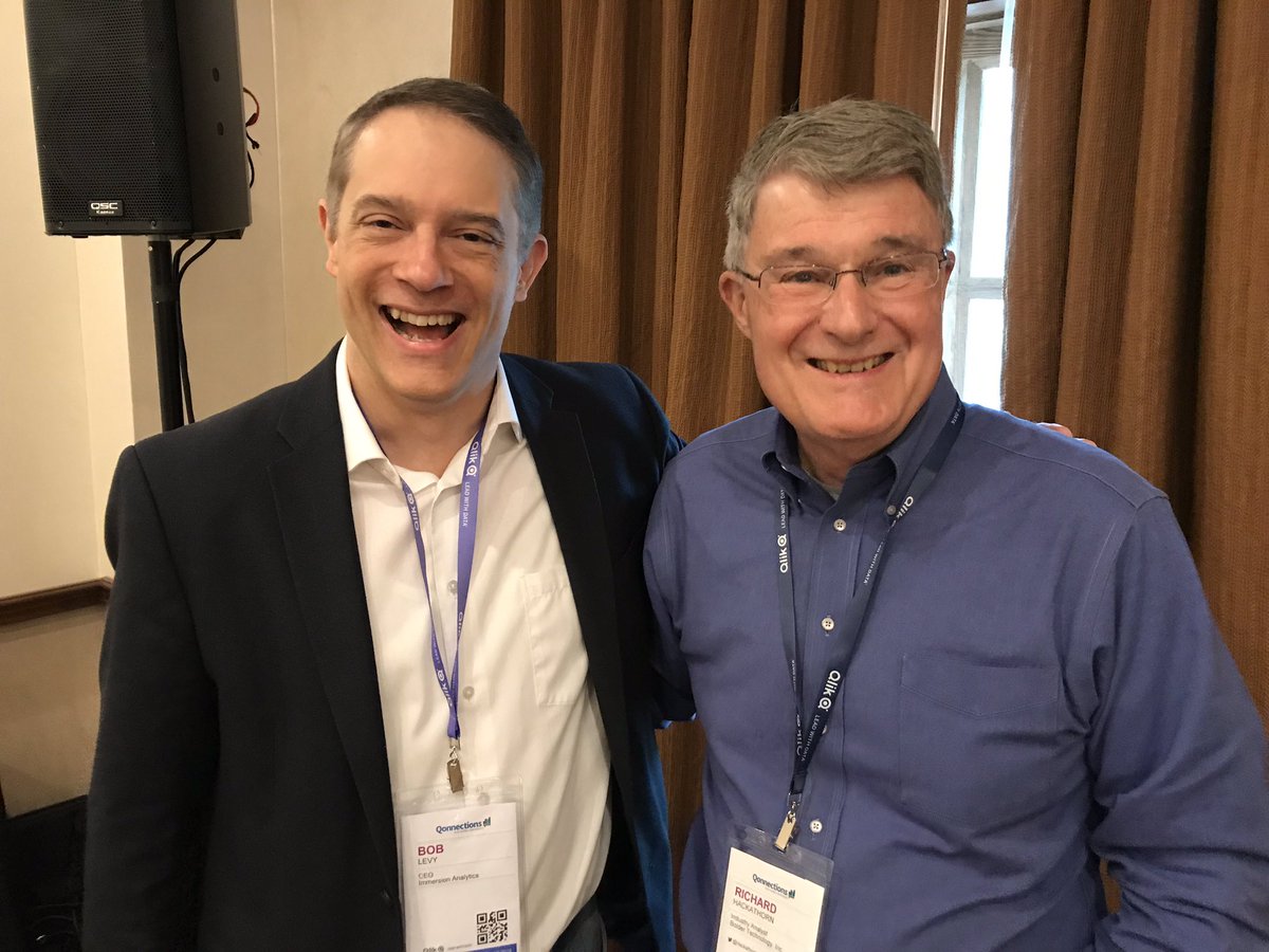 Great meeting with Richard <a href="/hackathorn/">Richard Hackathorn</a> from Bolder Technologies and Immersion Analytics CEO <a href="/BobLevy8/">Bob Levy</a> . Business Analyst for #VirtualReality #AugmentedReality and #BI at <a href="/qlik/">Qlik</a> #Qonnections