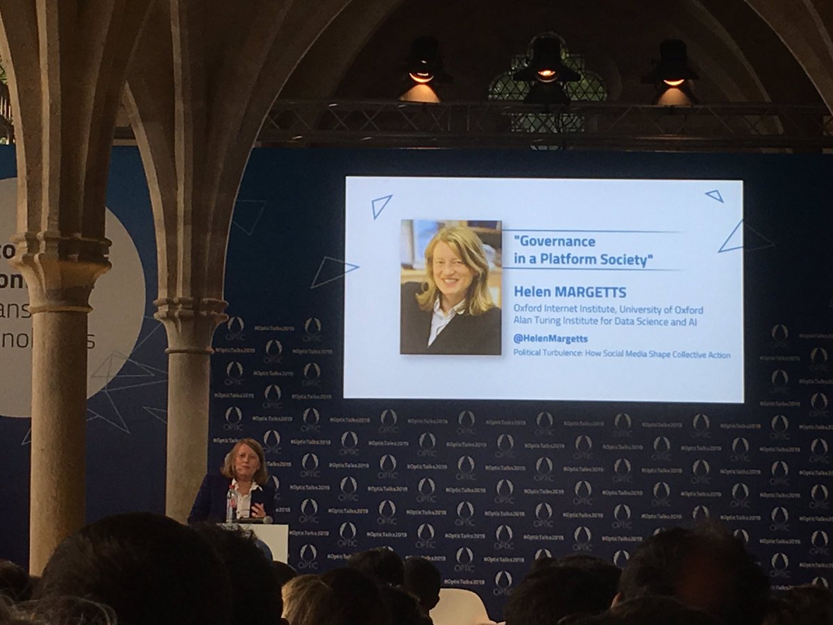 CEliseYaar's tweet photo. #OpticTalks2019 we are shaped by our digital platforms navigation habits - how does that impact governance globally? @HelenMargetts @UniofOxford #mobilizations #volatility #instability #unpredictability https://t.co/GloK0kt54I