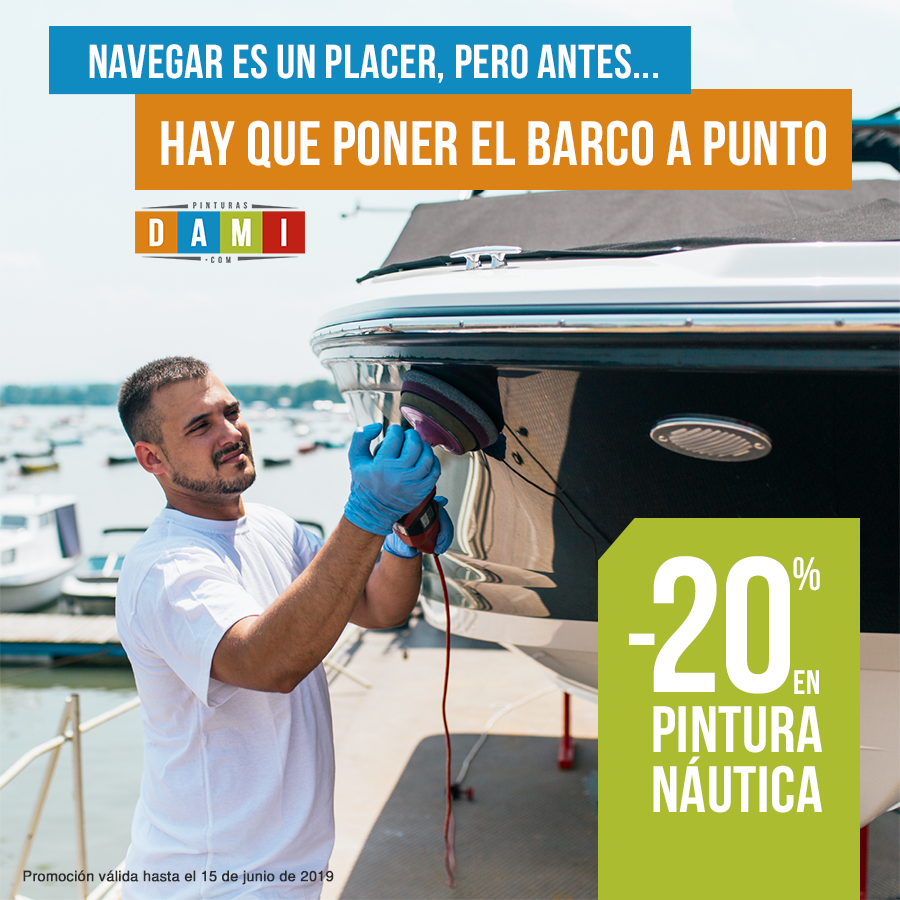 💥SOLO HASTA EL 15 DE JUNIO💥
Puedes disfrutar de un #descuento 20% en todos nuestros productos para #náútica.

#PinturasDami #TiendaDePinturas #PinturaOnline #OfertaPinturas #PatenteNautica #PinturaNautica #PinturaMarina #PinturaDeBarcos #BarnizMarino #FelizMartes