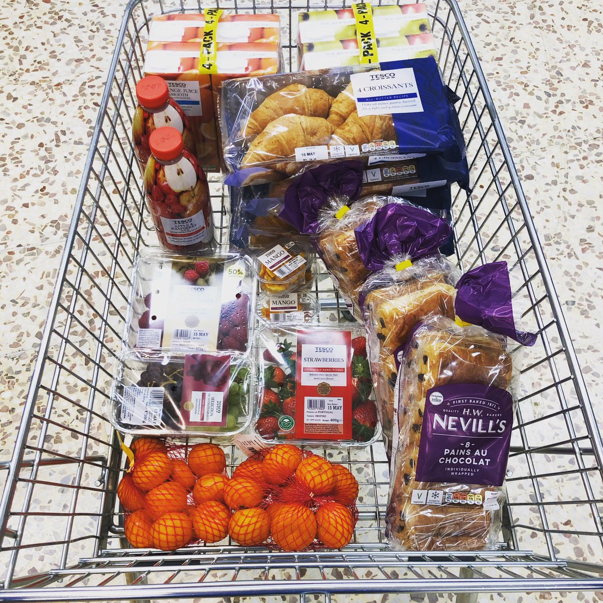 Oriel_PE's tweet photo. GCSE PE Breakfast Revision Supplies purchased. Hope to see you in SC12 at 7.30am. #GCSEPE #11PeRAS #11PePTA #Revision #Satsumas #Grapes #Strawberries #Raspberries #Croissants #PainAuChocolate #AppleJuice #OJ #AppleAndRaspberryJuice #DriedMango #TeaAndBiscuitsToo #OrielPE ππππ https://t.co/cXnLp7fCcA