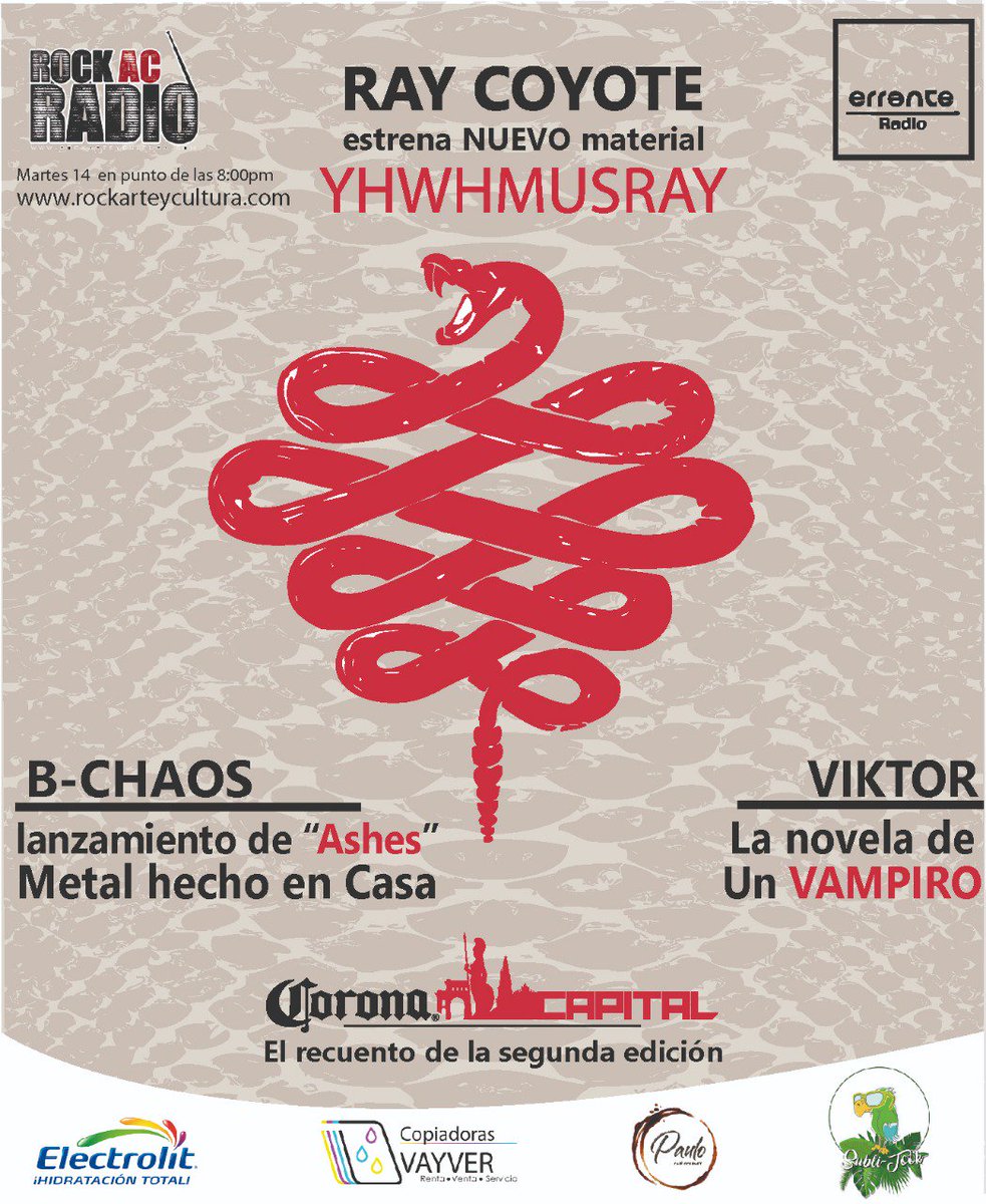 ErranteRevista's tweet photo. ¡Ya es hoy! 😍 Esta noche en #ErranteRadio 🎧
Les traemos el resumen de lo que se vivió en la segunda edición del @CoronaCapital Guadalajara en #LaRecomendacionDeLaSemana 🎶📝 https://t.co/fVIv3QmRU2