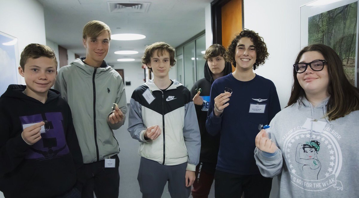 AlportSyndFndn's tweet photo. Our teens were proud to show off their hearing aids at #ACTOHIO. Learn more about Alport syndrome-related hearing loss: https://t.co/b3dz52tc9v #Alportsyndrome #hearingloss https://t.co/EaGJG2NxL8