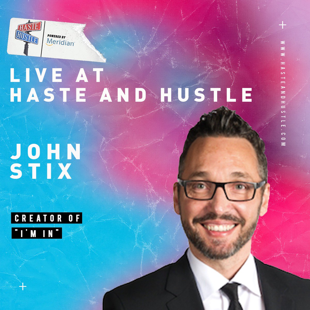 MobiEvents1's tweet photo. “IM IN” created by John Stix helps organizations and people discover their identity. Stix co-founded 1 of the largest #telecom companies in Canada &amp; now uses his skills to help others master their mentalities. He’ll be sharing his unique business strategy at #HasteandHustle2019🙌 https://t.co/46M4ET959n