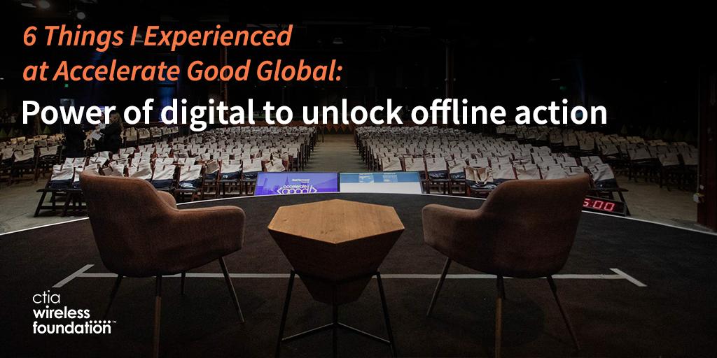 WirelessFdn's tweet photo. "As I listened to each speaker, I heard the undeniable force of technology to influence positive behavior of a particular audience." - Executive Director @DoriKreiger. More on her visit to @FfwdOrg's #AGG19 in our blog: https://t.co/tYsNZBf4n1 https://t.co/wd9Etw8EDF