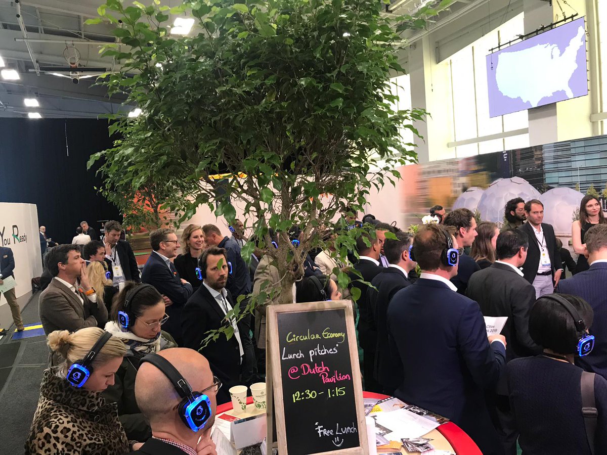 Circularity is booming! <a href="/spaceandmatter/">Space&Matter</a>, #geoFluxus, <a href="/CenexNl/">Cenex Nederland</a>, <a href="/Brainport_int/">Brainport Eindhoven</a> &amp; #RevolutionFoundation sharing their #circular ideas during our #LunchBreakPitches. Join us tomorrow at the #DutchPavilion @smartcitiesny for more! #SmartNL19 #SCNY19 smartnetherlands.com