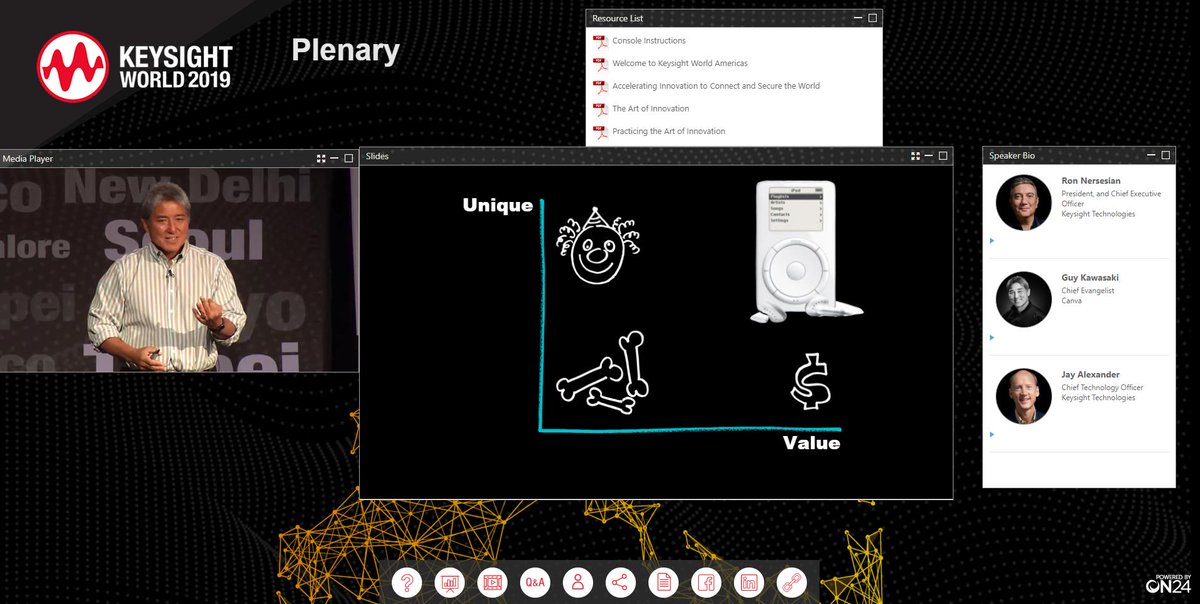 5Gcourses's tweet image. @GuyKawasaki at #KeysightWorld now online summarizing what McKinsey's consultants will charge you millions of dollars to do the marketing right:) Kudos to @Keysight for organizing it!