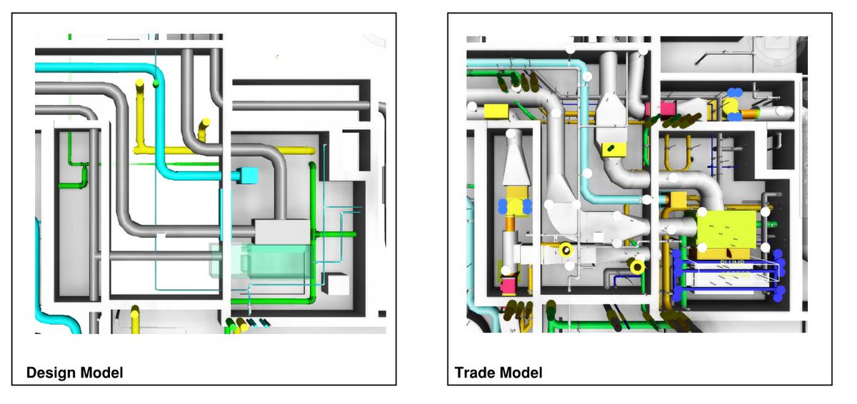 pankowVDC's tweet photo. Which model would you prefer to have at the start of construction - design or trade models? The earlier we can get coordinated models ready for our field teams, then the less field issues, change orders, and schedule impacts they'll see. @pankowbuilders #PankowProjects https://t.co/5rn1Lhqde6