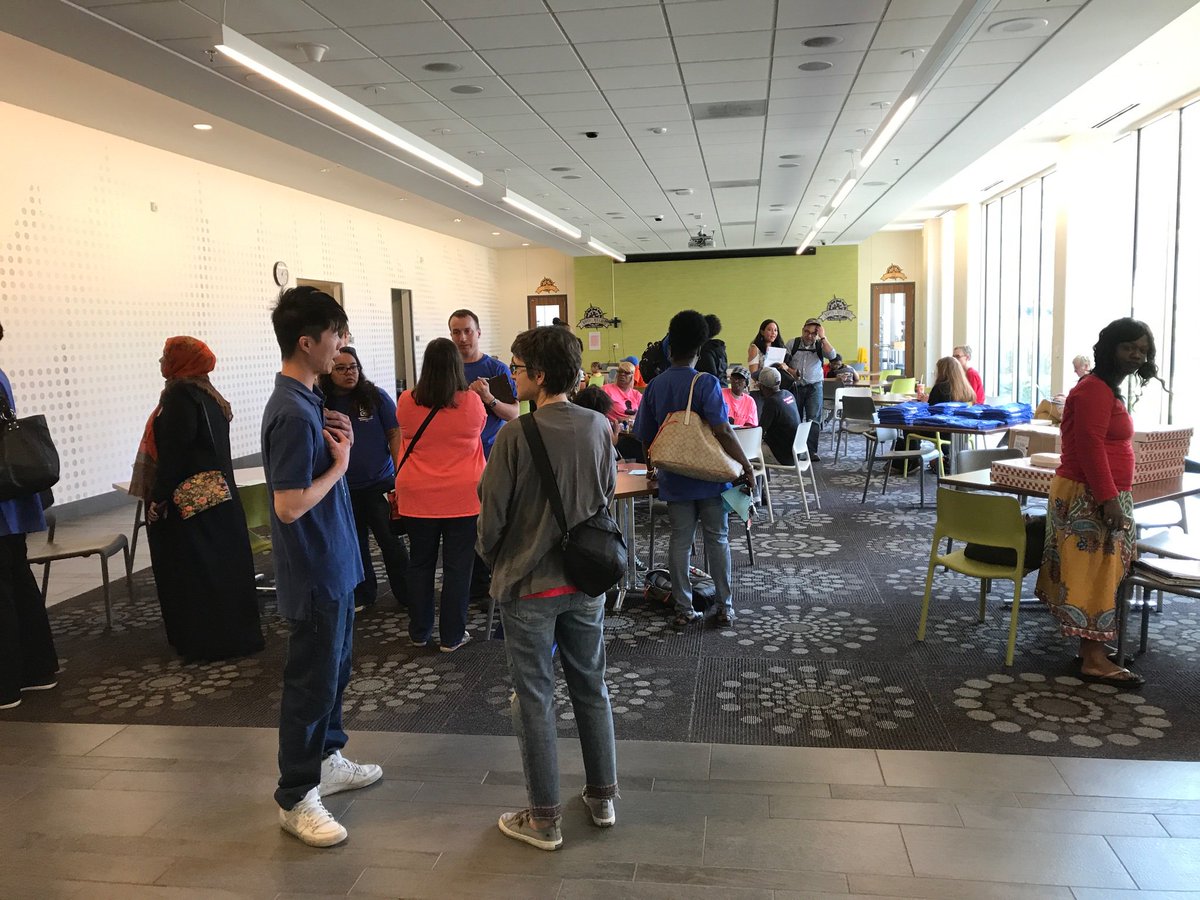 NateGotlieb's tweet photo. Already a decent sized crowed outside of the school board meeting room for tonight’s meeting. Seems like there will be many comments on the comprehensive plan. #mplsed https://t.co/cjUiJLCZM3