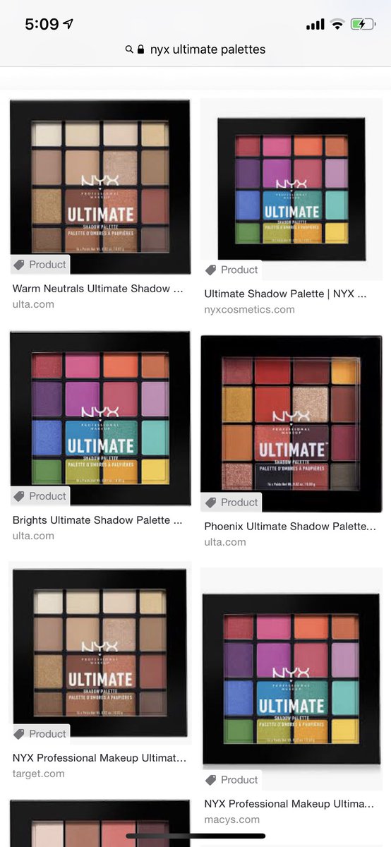 The  @NyxCosmetics ultimate palettes are a favourite at $18 which is a lil pricy but a smaller and even cheaper version of those palettes are the nyx ultimate edit petite palettes which are only $7! Both are awesome and have beautiful bright formulas.