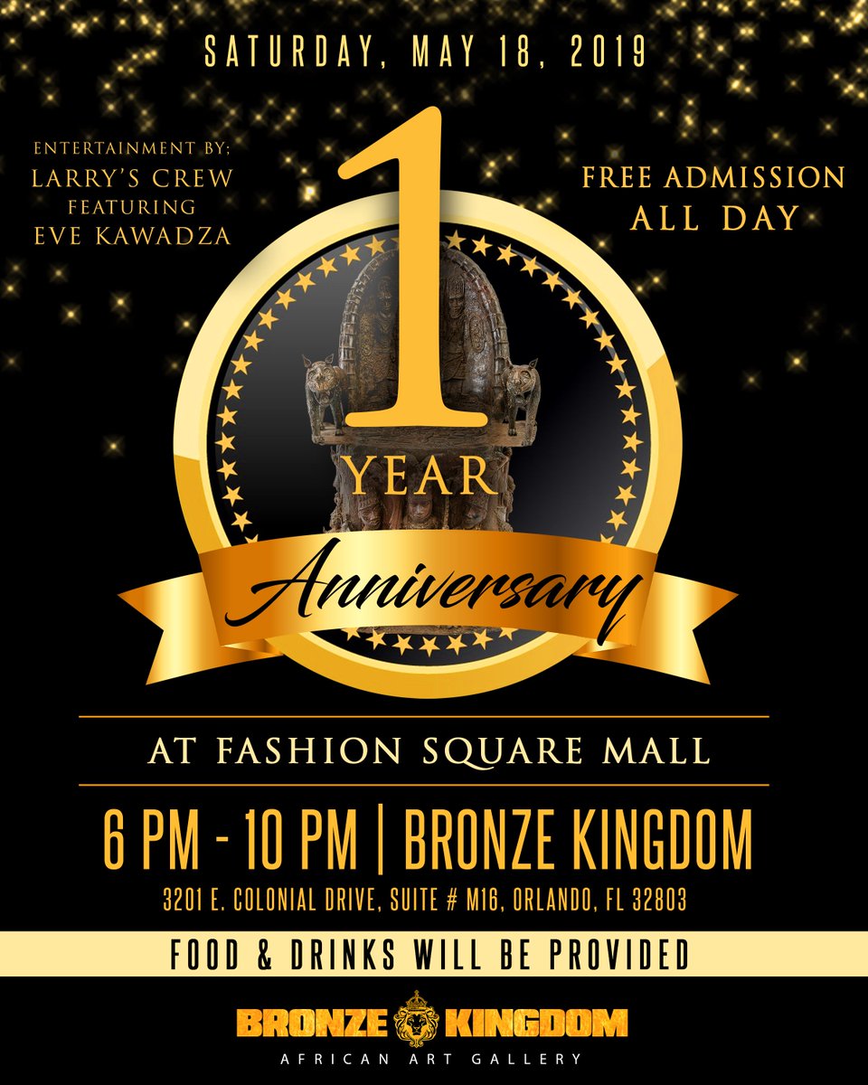 AfricanBronze's tweet photo. THIS SATURDAY! 🎊Celebrate ONE YEAR at Fashion Square Mall with us! Enjoy art, food, and live entertainment by 🎙️ Larry's Crew featuring Eve Kawadza. RSVP FREE NOW! https://t.co/jReL6ovs3N https://t.co/RBHSCDPCgI