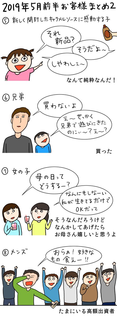 クレープ屋で働く私のどうでもいい話5月前半まとめ2019

クレープの売り上げ ＜ タピオカの売り上げ 