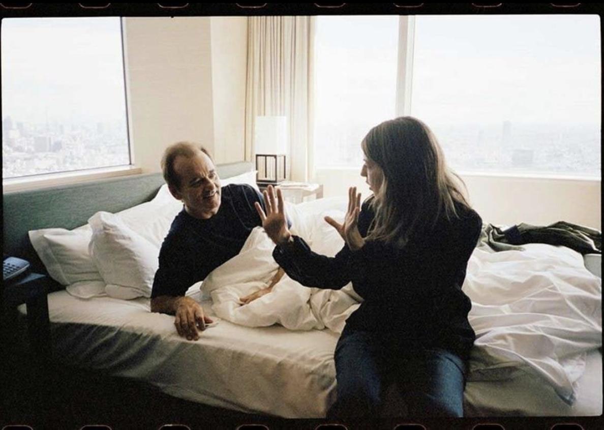 Happy birthday Sofia Coppola, seen here on the set of Lost in Translation with Bill Murray. 