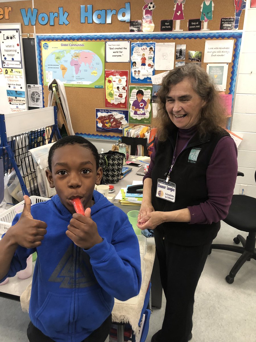 sjfgator's tweet photo. There is no better way to learn about the properties of liquids and solids than making your favourite freezies with your Scientists in School instructor! Thanks to our parent volunteers and the St. Joseph Parent Council for supporting this great program. #LearnWithAnOpenMind https://t.co/p7OGCX6BGt