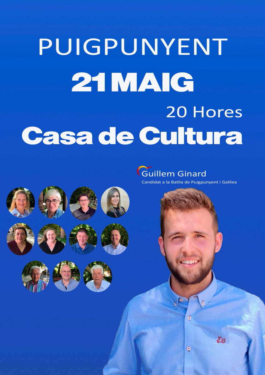Presentación candidatura municipal del PP al ayuntamiento de Puigpunyent y Galilea

Presentació candidatura municipal des PP a s’Ajuntament de Puigpunyent i Galilea

#HoFaremBé👌🏻 #HayPartido #VotaPP

Martes 21/5, 20:00h Casa de Cultura

<a href="/GinardGuillem/">Guillem Ginard Sánchez</a> <a href="/ppbalears/">PP Balears</a> @MallorcaPP
