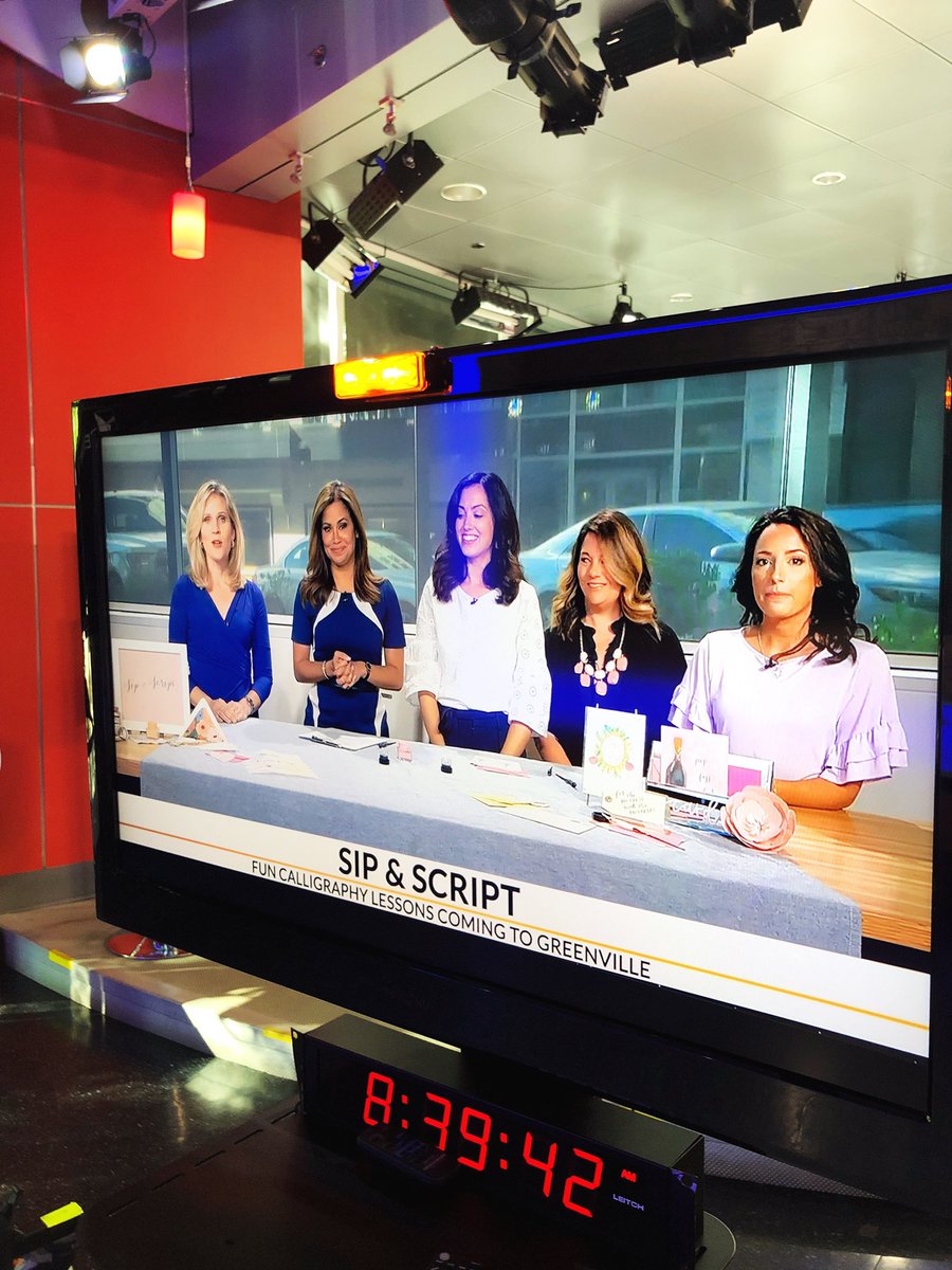 Sip & Script (@sipandscript) on Twitter photo Great morning making our South Carolina debut on <a href="/WSPA7/">WSPA 7NEWS</a>'s Carolina Morning. Sip & Script Greenville launches today! Launch party info to follow 🥂 #calligraphy Great morning making our South Carolina debut on <a href="/WSPA7/">WSPA 7NEWS</a>'s Carolina Morning. Sip & Script Greenville launches today! Launch party info to follow 🥂 #calligraphy