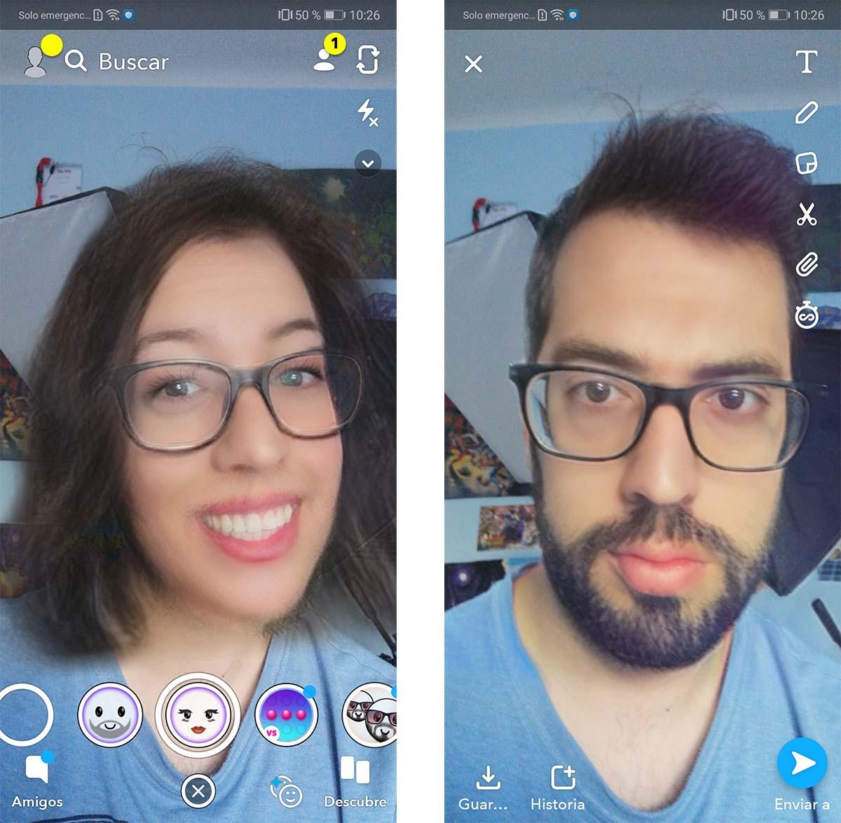 EngageWork's tweet photo. Snapchat trajo un nuevo filtro que puede transformarte en bebé y hasta cambiarte de género 😆😆 #muydivertido #redessociales #EngageWork https://t.co/eoFyrNSDwr