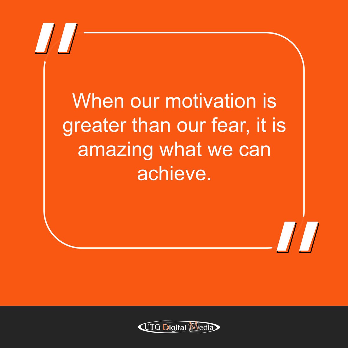UTGDigitalMedia's tweet image. When our motivation is greater than our fear, it is amazing what we can achieve. #UTGDigitalMedia #tuesdaymotivation
#TuesdayQuotes #TuesdayQuotes