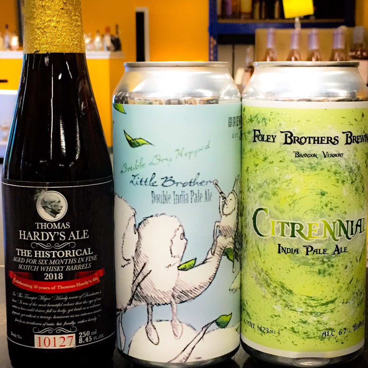 NDOWine's tweet image. Homegrown just delivered two delicious hoppy beers from @Brewmaster_Jack &amp;amp; @Foleybrewingvt! Plus The Historical from @ThomasHardysAle barleywine barrel aged in Chivas Regal barrels #hoppythoughts #ddh #dipa #barleywine #scotchbarrels #craftbeer #historicalbeer