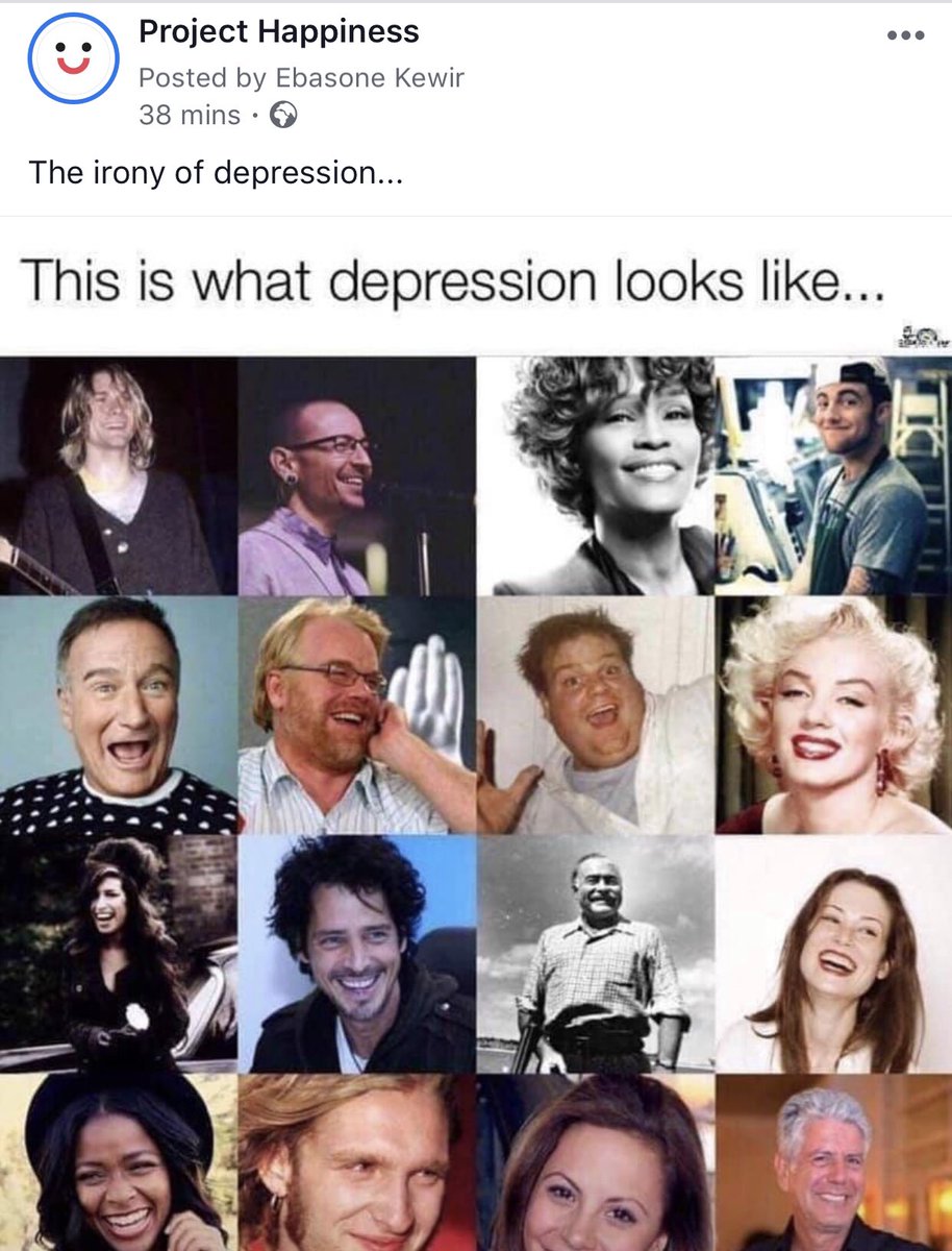 PHEndDepression's tweet photo. What depression looks like... #irony https://t.co/0LVOCaOKU6