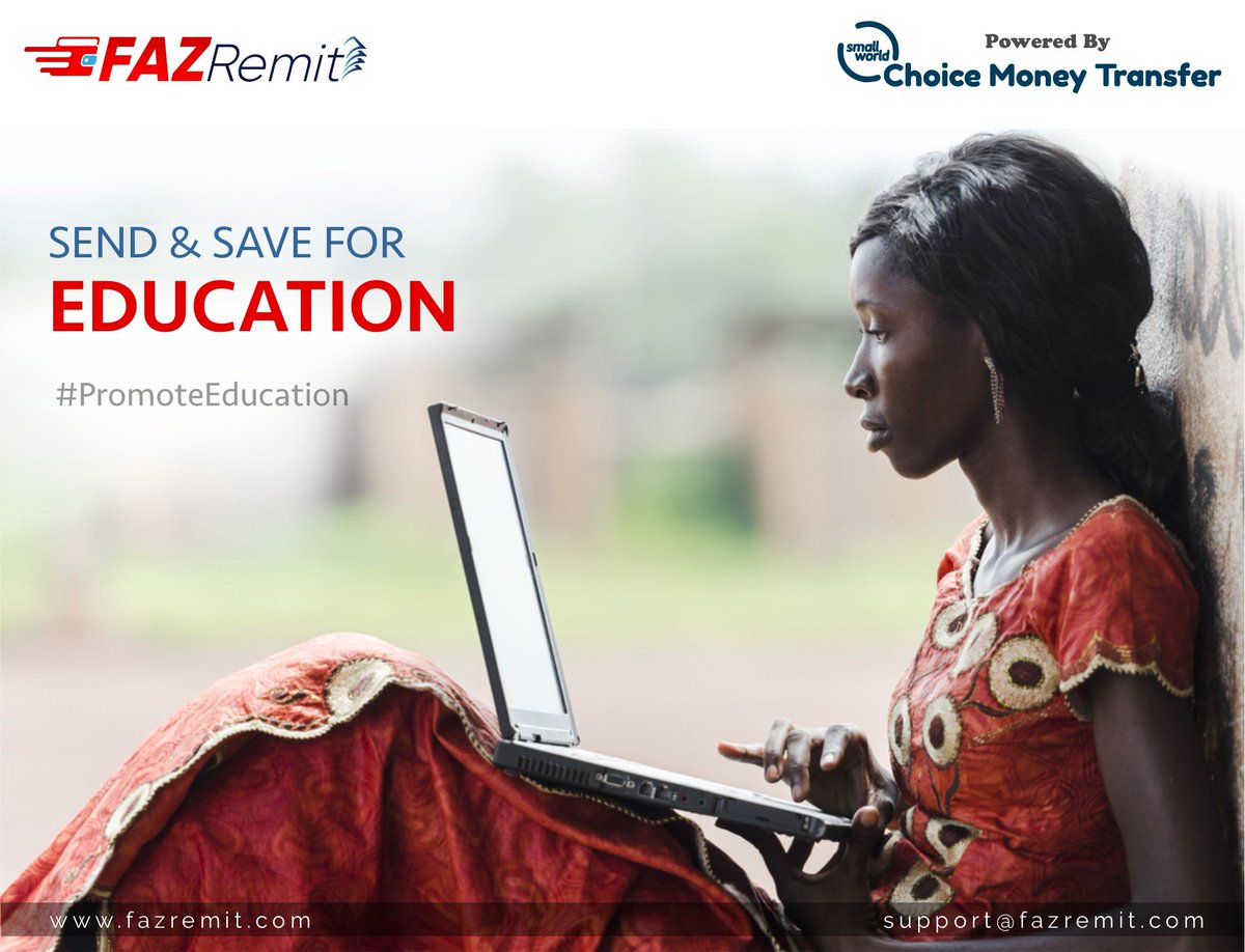 fazremit's tweet photo. Sand and save your money for the education of African children's by using FAZRemit and be a part of promoting education.
#TuesdayMotivation #Education #Money #Remittance #Fazremit #Fazit #InstantTransfer
Website: https://t.co/Lo29oqCQqB https://t.co/8lvELbs5Fi