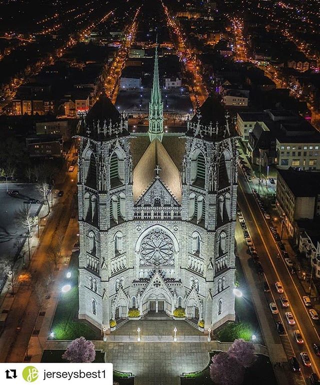DestinNewark's tweet photo. The Cathedral Basilica of the Sacred Heart is an amazing work of art located right here in Newark. Look at this gorgeous aerial night shot we found. 📸: @vikvik7
.
.
.
#DestinationNewark #GoingOurWay
#NewarkNJ #Newark #NJ #NewJersey #architecture #onl… https://t.co/5ppQ1xNhzL https://t.co/U6E2f7lpDC