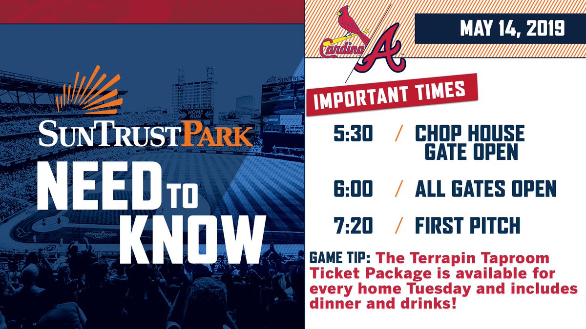 The <a href="/Braves/">Atlanta Braves</a> begin their series against the #Cardinals tonight! Game info ⬇️.