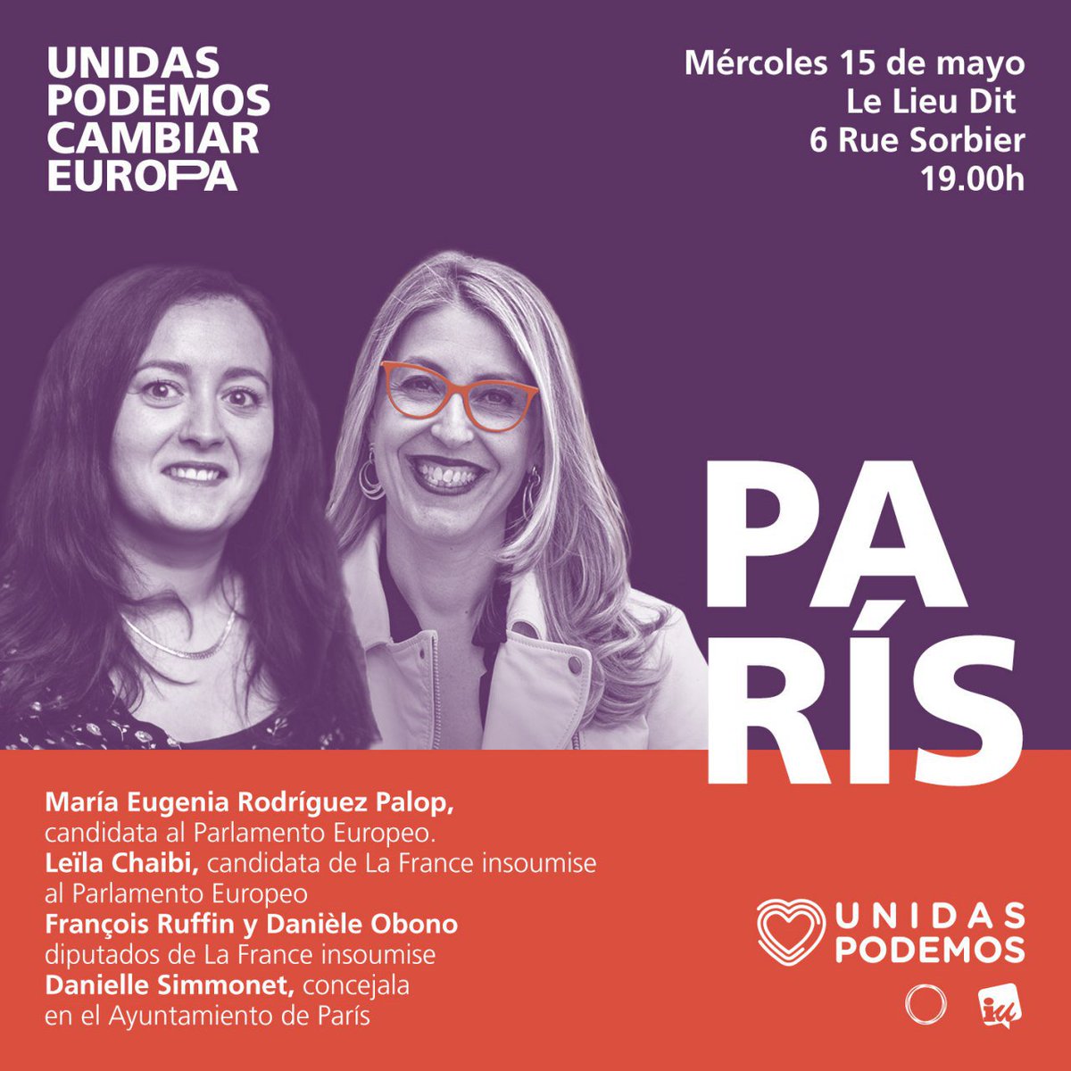 Por la #EuropaDeLosPueblos
@MEugeniaRPalop en París con Diputad@s y Candidat@s
de @jlm2017_espanol #26M 
Vota x #UnaEuropaMasJusta