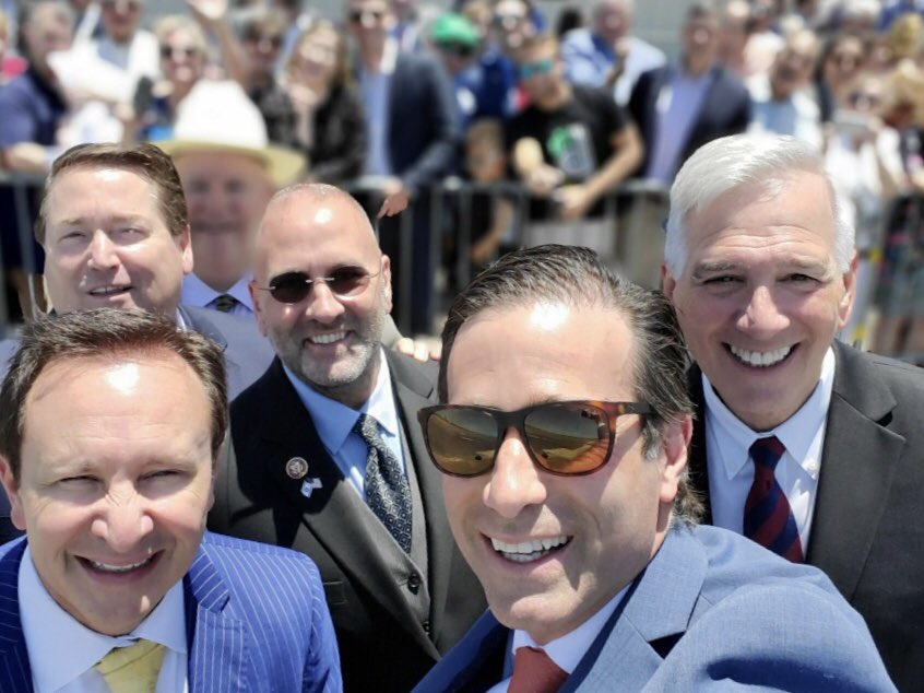 Hanging out with the crew, waiting for our President.
 MAGA