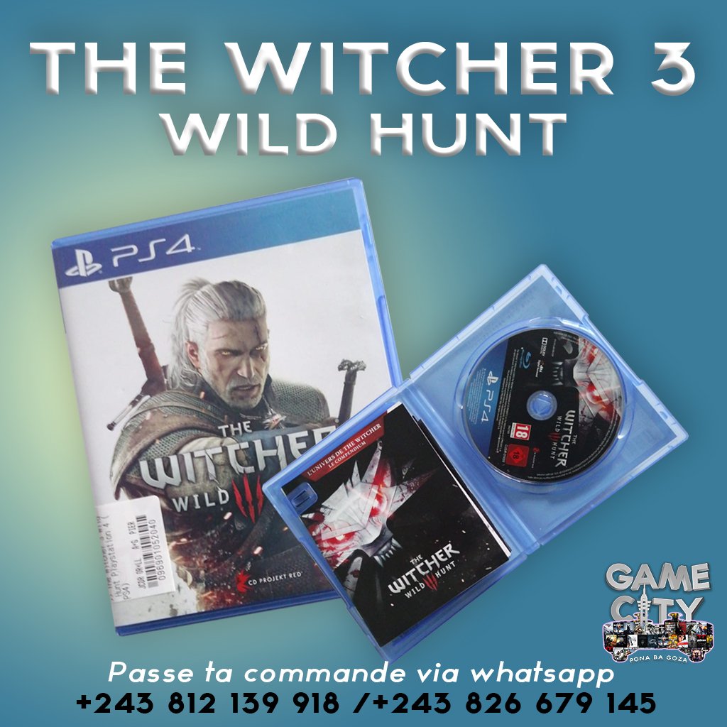 GamecityR's tweet photo. THE WITCHER 3 "WILD HUNT" (PS4) à seulement 48.000 Franc Congolais. #JeuxVideoNaFauxPrix @GamecityR
Passe ta commande InBox ou via whatsapp au +243 812 139 918/+243 826 679 145. LIVRAISON GRATUITE. https://t.co/b0DbP59mzC