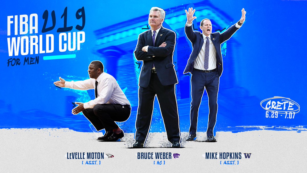 usabjnt's tweet photo. News: Bruce Weber [@coachbruceweber], Mike Hopkins [@Coach_Hopkins] &amp; LeVelle Moton [@LeVelleMoton] to lead the USA U19 Men at @FIBA U19 World Cup in Crete

»» https://t.co/N2Dwxpubhb

#USABMU19 https://t.co/XAtNa1e30g