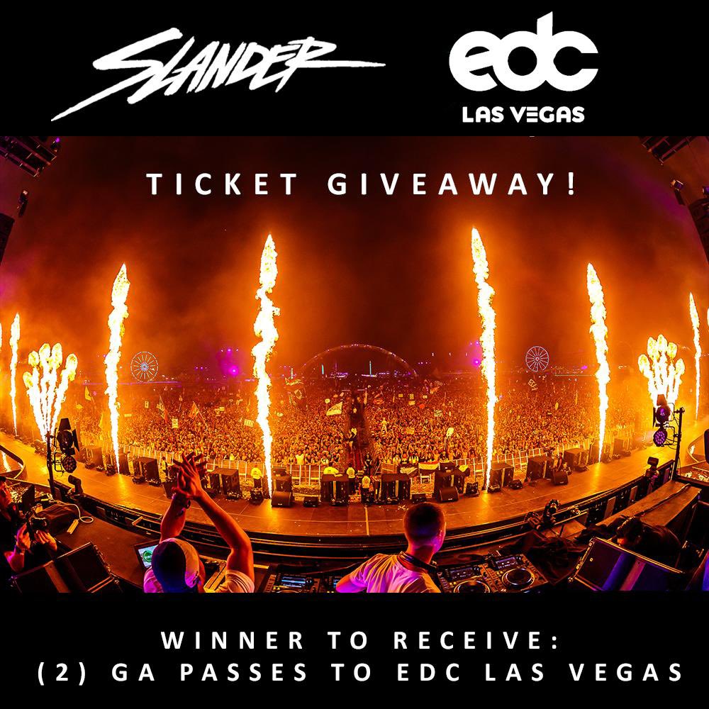 SlanderOfficial's tweet photo. CONTEST TIME! We are giving away (2) GA tix to @EDC_LasVegas! RT this post, tag a friend below and enter here: https://t.co/U7vGnN3PrV 

Contest ends in 24hrs and the winner will be announced tomorrow! Can’t wait to see you guys at Circuit Grounds on Saturday at 11:15pm! https://t.co/2cRQZnTLTM