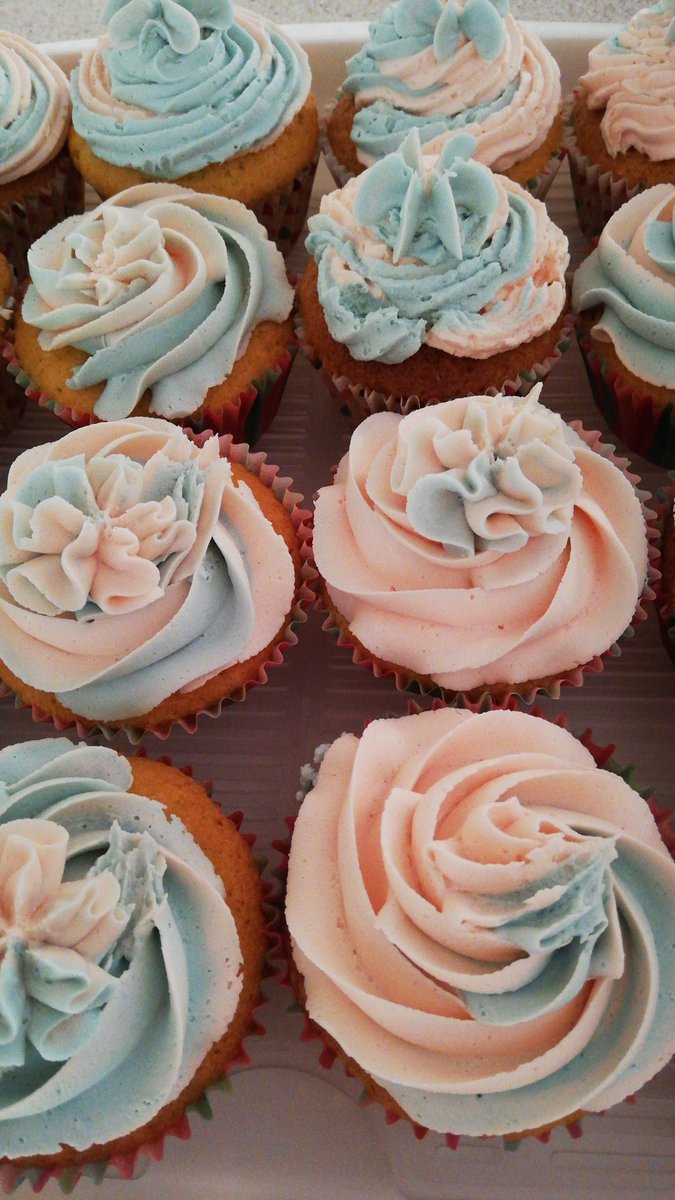 Jinebo's tweet photo. @QEGateshead transgender flag cupcakes ready for tomorrow! #EDHR https://t.co/GYGP96hpJ9