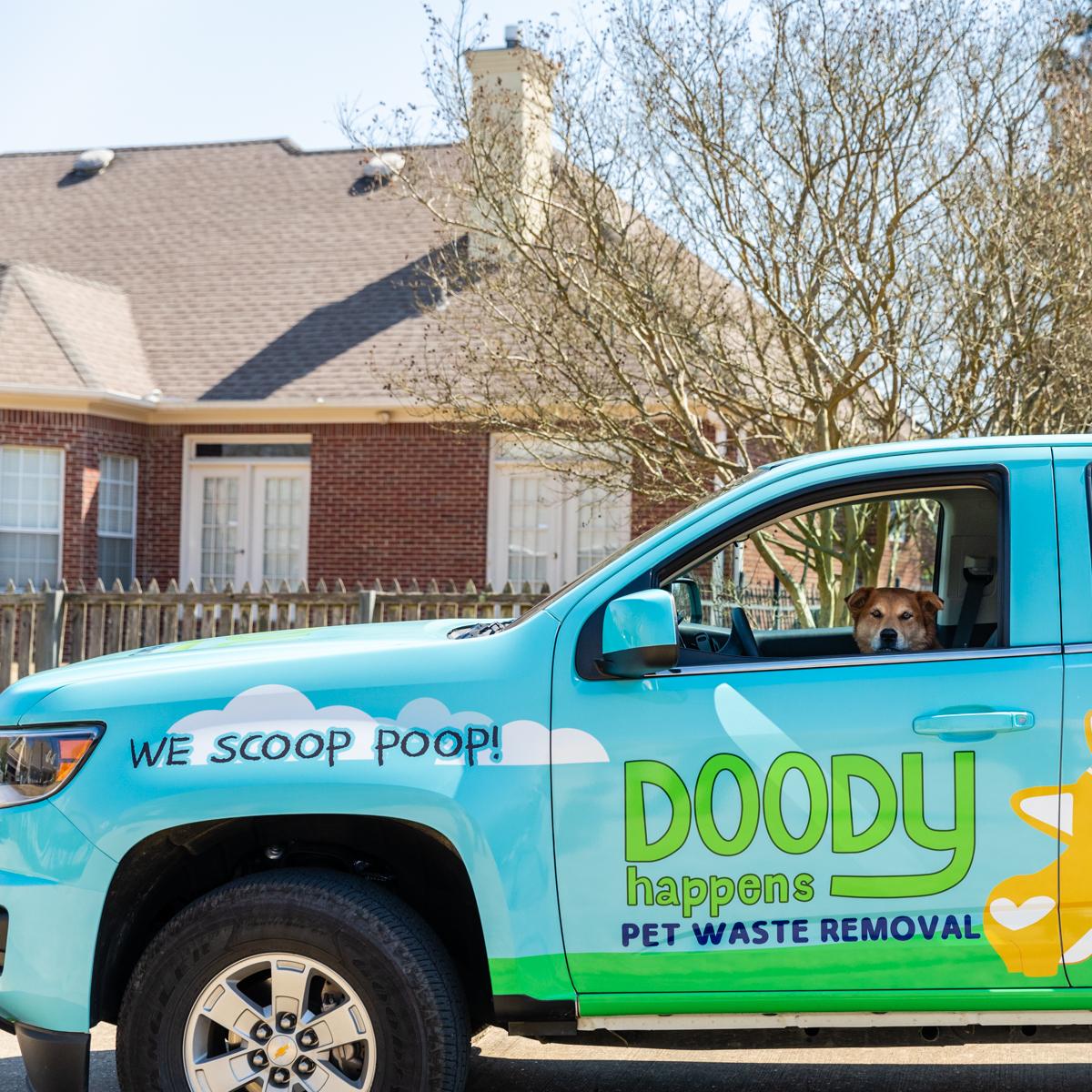 Our honorary pupper pooper scooper!