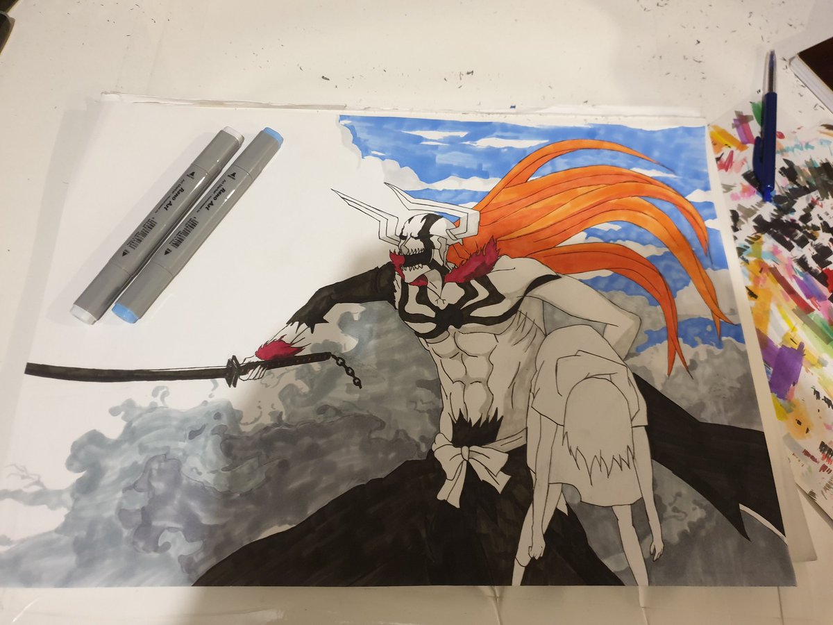 xxxOpz's tweet photo. More work done. Not far to go
#bleachdrawing
#hollowichigo
#BLEACH https://t.co/FQTTt0784J
