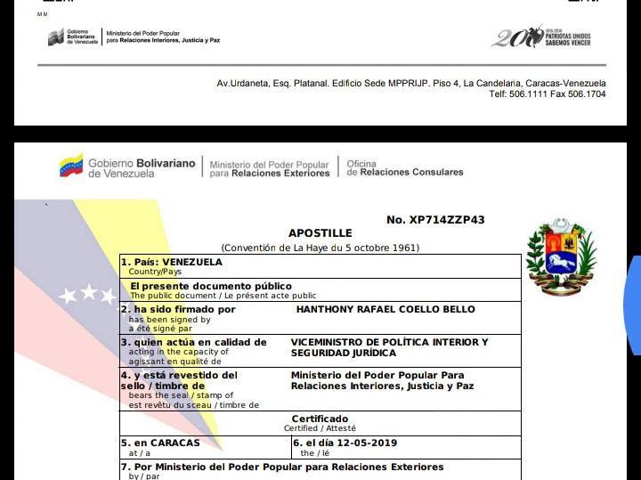 98Yimi's tweet photo. #Apostilla @LegalizacionVE acaba de llegar a mi correo la apostilla electrónica de mis antecedentes penales, fecha de solicitud sábado 4 de mayo https://t.co/nkfCwGUzi1