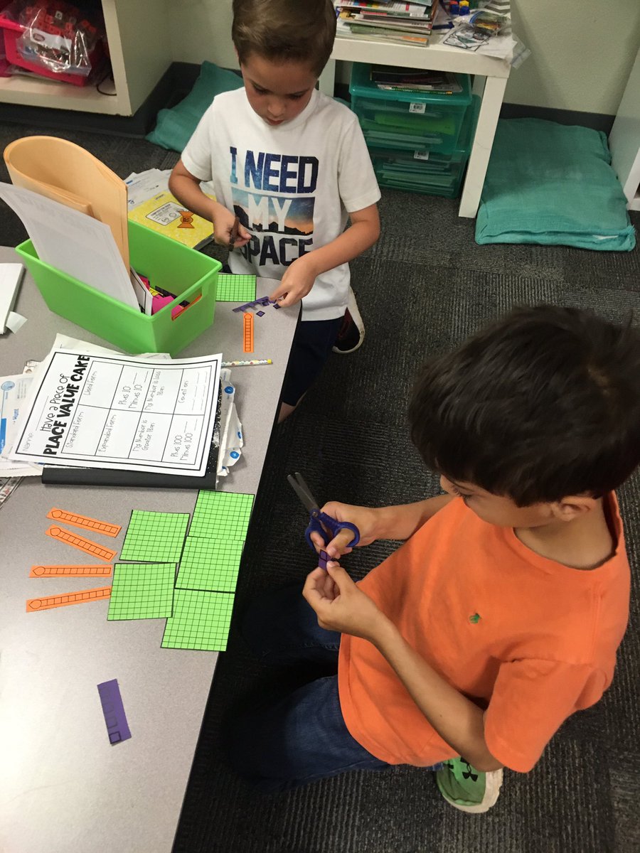 Some of our place value party stations #austinblueroos