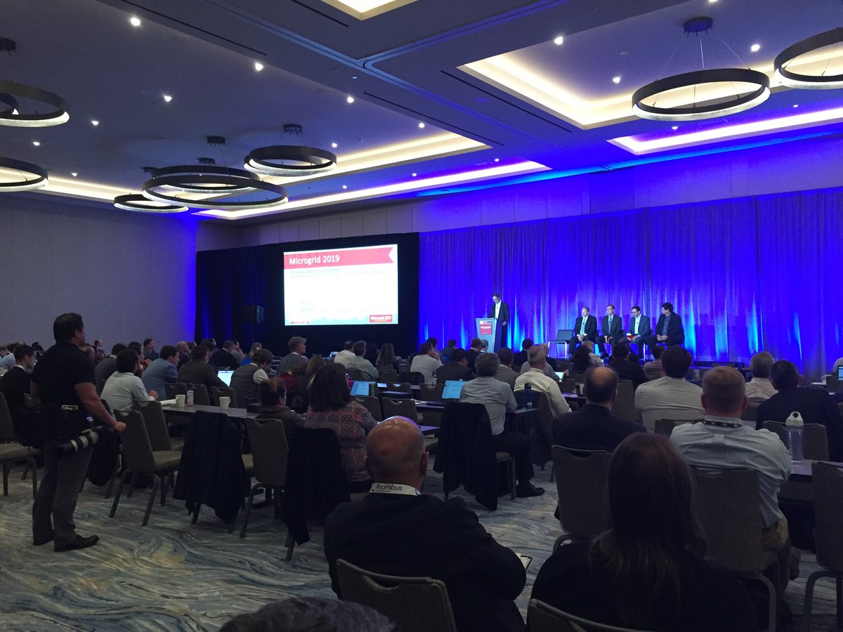 ElisaWood's tweet photo. Full house at #Microgrid2019 as Ken Horne from @Navigant takes the stage to moderate a panel on Microgrid policy. “Choosing what to champion” #microgridconference https://t.co/Olpjmw2cva