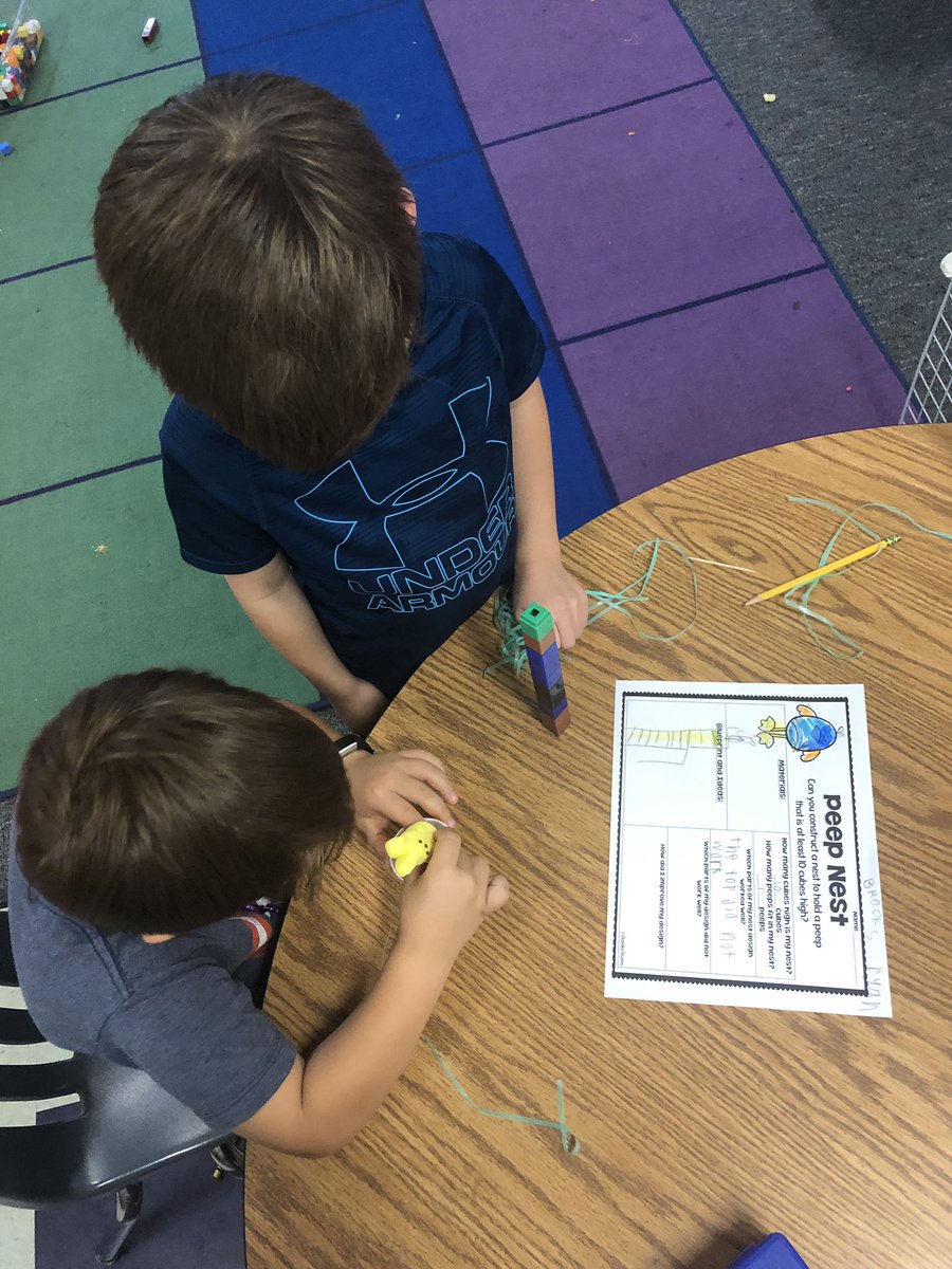 kinardmde's tweet photo. Peep Nest STEM Challenge #kindergarten #mde #collaboration https://t.co/rwozuLadW1