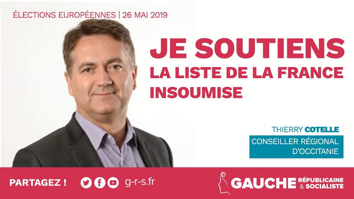 Gauche_RS's tweet photo. 🇪🇺 @ThierryCotelle, Conseiller régional d'Occitanie, soutient la liste de La @FranceInsoumise conduite par @ManonAubryFr.

➡️ Rejoignez l'appel des élus : https://t.co/7JaTDdPuox https://t.co/6sQOQ0U3r6