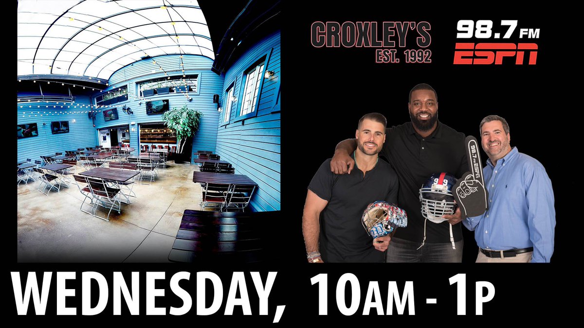 880ESPNNewYork's tweet photo. WEDNESDAY 5/15 TOMORROW ! Join @HDumpty39 @ChrisCanty99 @RothenbergESPN @HumptyCantyShow LIVE BROADCAST starting at 10A at Croxley's in Farmingdale at 190 Main St @CroxleyFarm -- ENTER TO WIN #PGAChampionship TIX! Win valuable prizes! Take a pic with the #WannamakerTrophy !! https://t.co/W6VxzTGXDv