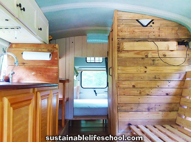 SusLifeSchool's tweet photo. Here's another pic of the inside of our #skoolieconversion. I've been working on getting insurance, which has proved remarkably easy and affordable with National General. We are looking at taking a trip out West to New Mexico, Colorado, and Utah, among other places, later in… https://t.co/FWVKtxWkR7